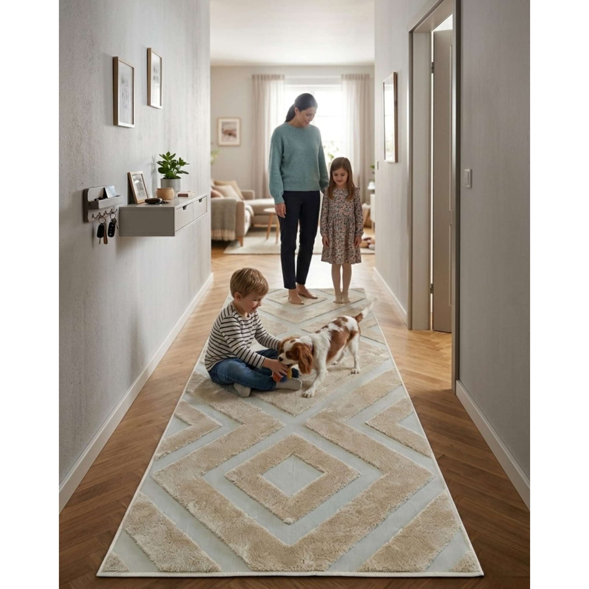 Mylhogar - Alfombra De Pasillo Minimalista Jacquard 60x160 Cm