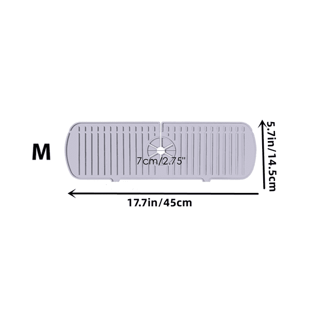 1pc BPA-Free Silicone Sink Splash Guard - Upgraded Design Faucet Handle Drip Catcher Tray for Bathroom Countertops - Anti-Splash Drain Pad - Bathroom Accessories