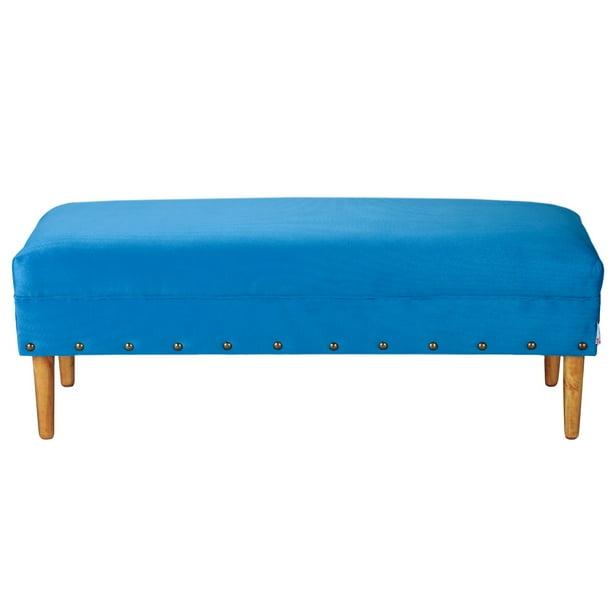 Banqueta Provenza Tachas 2c Felpa 04 Azul Rey