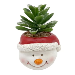 Magideal - Pequeñas Plantas Artificiales Navideñas En Macetas, Decoración De 2,8X2,8X4 Pulgadas, Maceta De Resina Versátil, Adorno Navideño Para Ventanas Y Baños Muñeco De Nieve