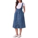 thumbnail image 2 of INSPIRE CHIC Vestido con Tirantes para Mujer Botón Frontal Clásico Cuello en U Peto Vaquero Midi con Bolsillos M Azul, 2 of 6