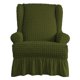thumbnail image 2 of Funda De Sillón Seersucker Wingback Universal Con Faldas Con Volantes Verde, 2 of 5