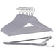 thumbnail image 1 of Juego de 10 perchas de calidad para ropa, madera curvada, gris, 1 of 9