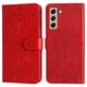thumbnail image 1 of Funda tipo cartera FOXDOCK para Samsung Galaxy S21 FE , diseño girasol en relieve, cuero PU, cierre magnético, soporte y tarjetero, 1 of 5