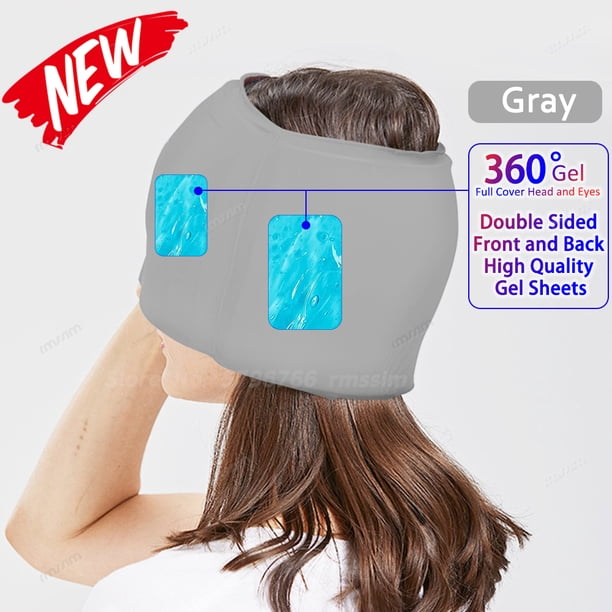 Gel Hot Cold Therapy Headache Migraine Relief Cap For Chemo,Sinus,Neck Wearable Therapy Wrap Stress Pressure Pain Relief Massage