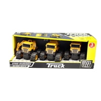 Steel - Set 3 Camiones Juguete Construcción A Fricción - Ps