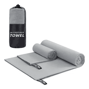 Genérico - Toalla De Baño Viaje Microfibra Secado Rápido 2 Unidades Color Gris Lisa