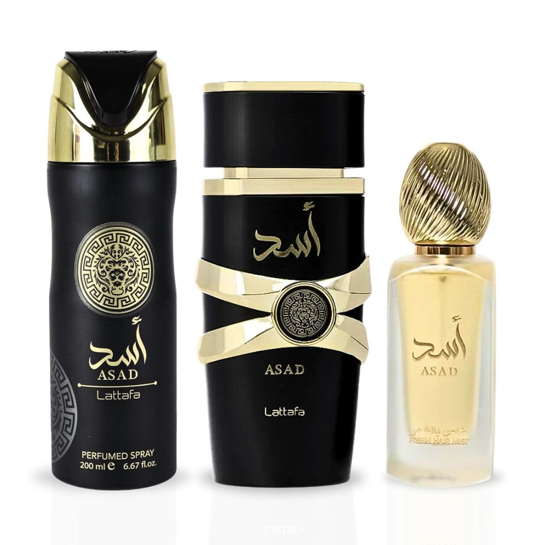 Set De Regalo De Perfume Lattafa Asad Eau De Parfum 100 Ml Para Hombre