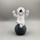 thumbnail image 1 of Astronaut Figurine Statue, Silver White Space Decor Ornament, 1 of 3