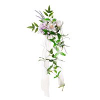 Magideal - Decoraciones De Pasillo De Bodas Decoraciones De Sillas Con Hojas Y Cintas Silla Banco Flores Para Recepción Vacaciones Boda Arco Decoración De Fiesta B 60Cm X 15Cm