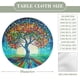 thumbnail image 2 of Árbol de la vida-theme Fitted Round Tablecloths Elastic Edged Table Covers Waterproof Table Cloth for Kitchen Holiday Party Tables Decor 150cm, 2 of 6