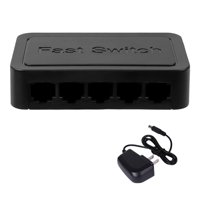 Magideal - Conmutador Gigabit Ethernet De 5 Puertos Accesorios Portátiles Multifunción Fácil De Usar Mini Concentrador De Red De Alta Velocidad Conmutador Fast E Negro