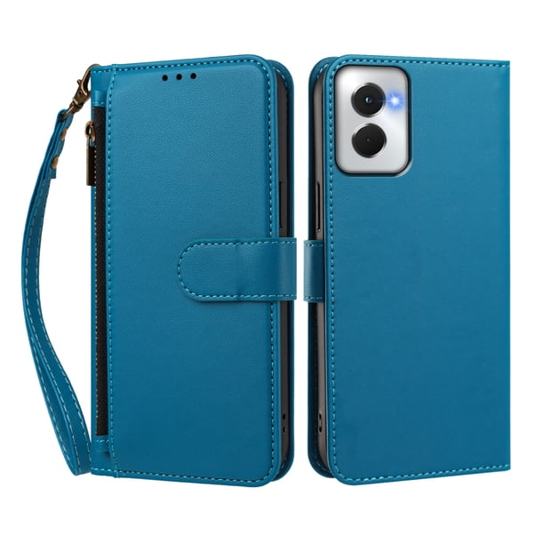 Funda Tipo Billetera para Motorola Moto G Power 5G 2024 con Soporte y Bolsillo con Cierre Azul