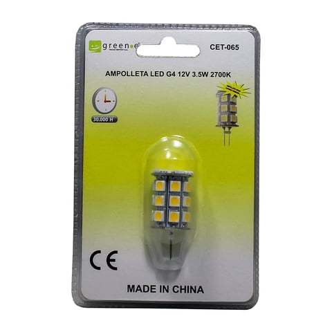 Green E - Ampolleta Led G4 3.5W / 12V Luz Cálida