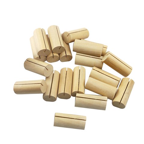 Magideal - 20 Piezas De Madera Para Colocar Tarjetas De Mesa, Tarjetas De Mesa, Carteles De Boda, Carteles De Comida, Soporte Para Fotos, Soportes Para Números Cilindro
