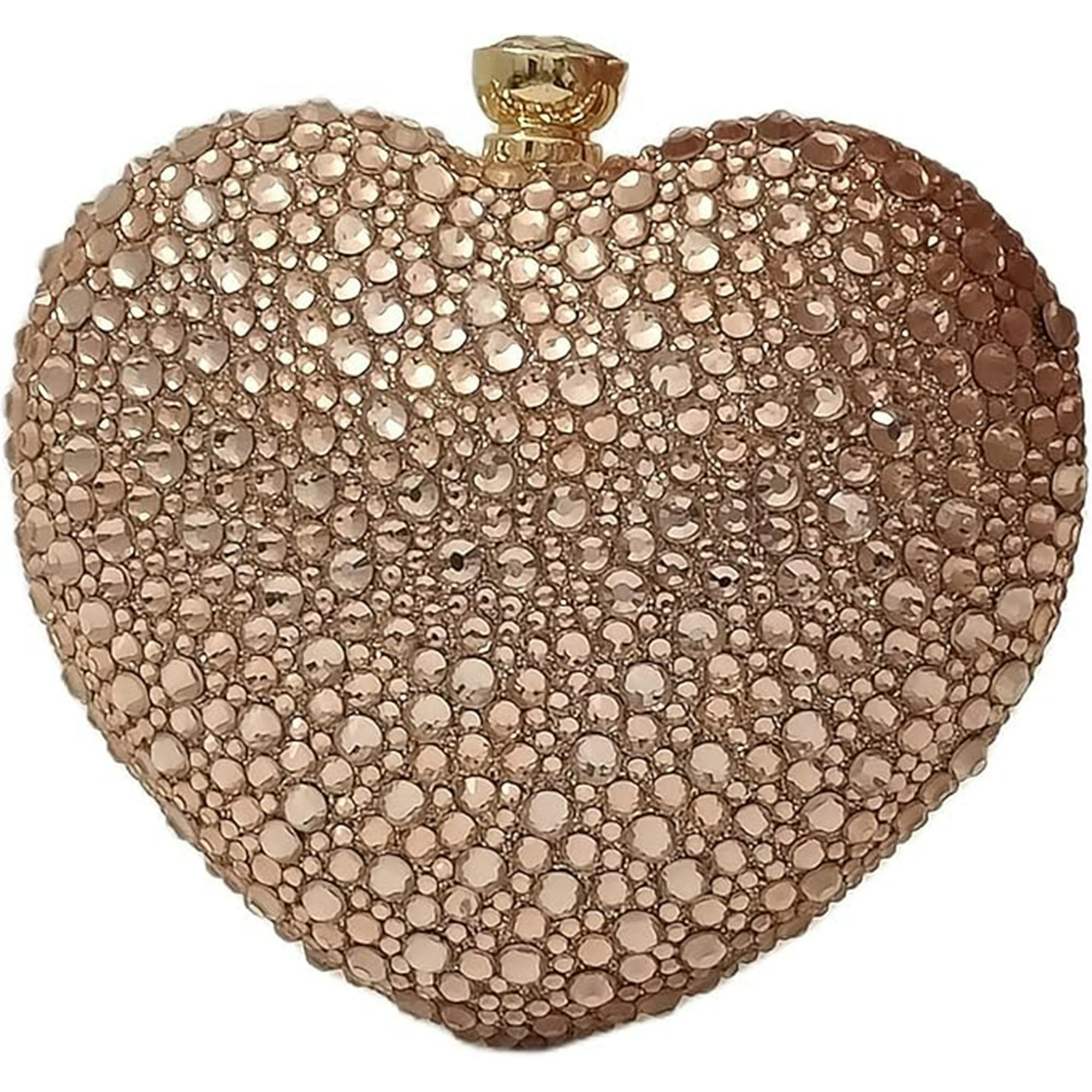 Veat00l - Lindo Bolso De Mano Con Forma De Corazón, Mini Corazón Con Diamantes De Imitación, Bolso De Mano De Imitación De Boda