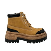 Danicolle Calzado - Botín Urbano Camel Con Plataforma Texturizada Y Detalles