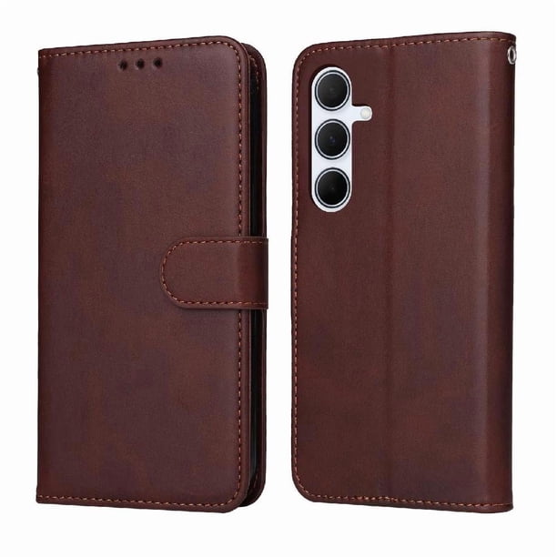 Funda Billetera para Samsung Galaxy A56 5G con Porta Tarjetas y Soporte Ajustable Marrón