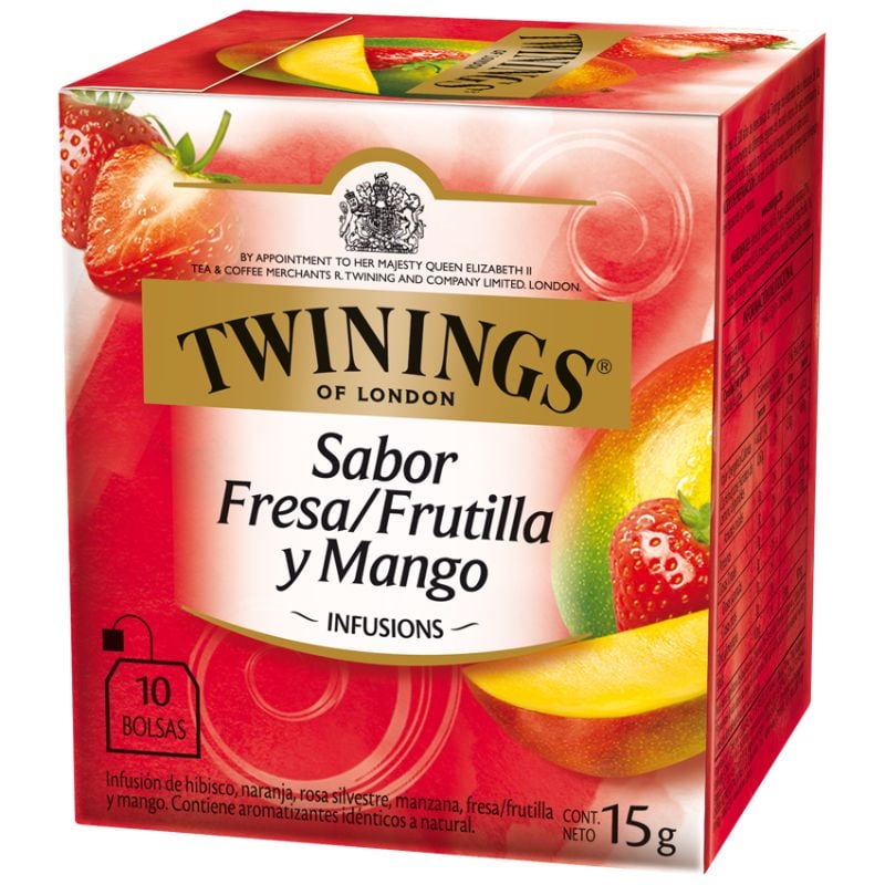 Infusión Sabor Fresa, Frutilla Y Mango Caja 10 un Twinings