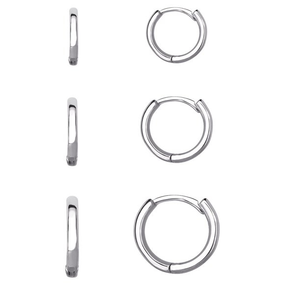 Aros Believe by Brilliance Set de 3 Plateados Huecos