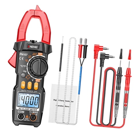Magideal - Multímetro De Pinza Amperimétrica, Probador Múltiple Liviano Y Fácil De Transportar, Medidor De Voltaje Amperímetro De Alta Resistencia Para Hogar Aut Rojo