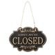 thumbnail image 3 of Letrero De Puerta Cerrada Abierta, Letrero De Negocios, Madera Colgante Para Tienda, Pub, Restaurante, Letras Doradas Negras, 3 of 5