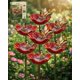 thumbnail image 1 of Estaca jardín flor metal hecha mano con baño abejas decoración exterior regalo polinizadores, 1 of 8