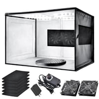 Cabina De Aerosol Con Aerógrafo Jfllajnf Con Doble Ventilador De Escape Y Led