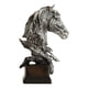 thumbnail image 4 of Escultura De Vino De Escritorio De Oficina Decoración De Exhibición De Estatua De Cabeza De Caballo Retro Plata, 4 of 5