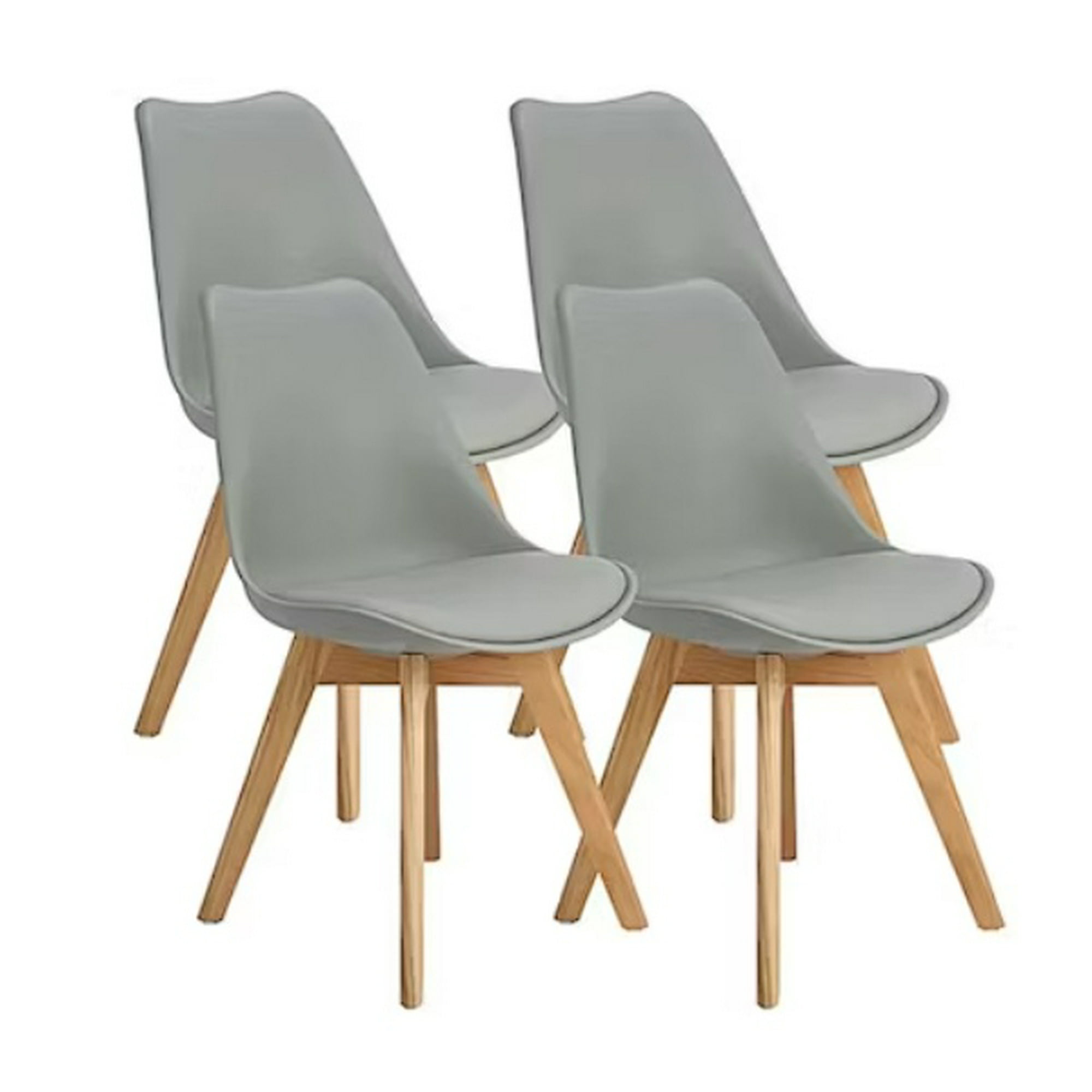 Habita2 Chile - 4und Silla De Comedor Tulip Acolchada - Gris