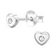 thumbnail image 1 of Pendientes de platacon forma de corazón 3D de 4 mm y cristal, 1 of 3