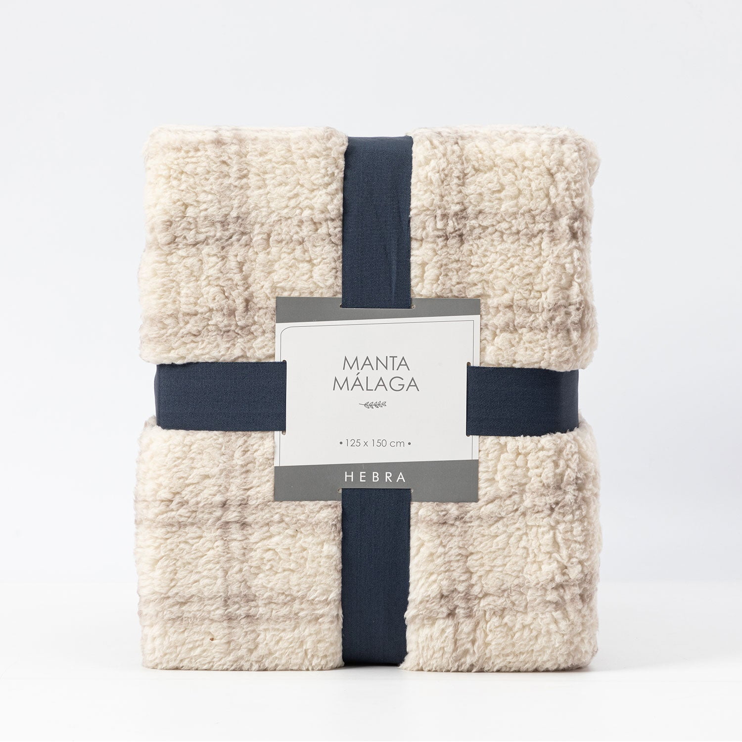 Hebra - Manta Sherpa 125x150 Malaga Gris/crudo