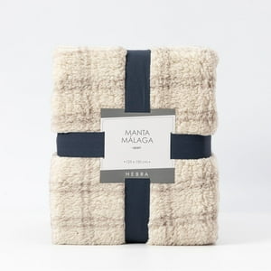 Hebra - Manta Sherpa 125X150 Malaga Gris/Crudo