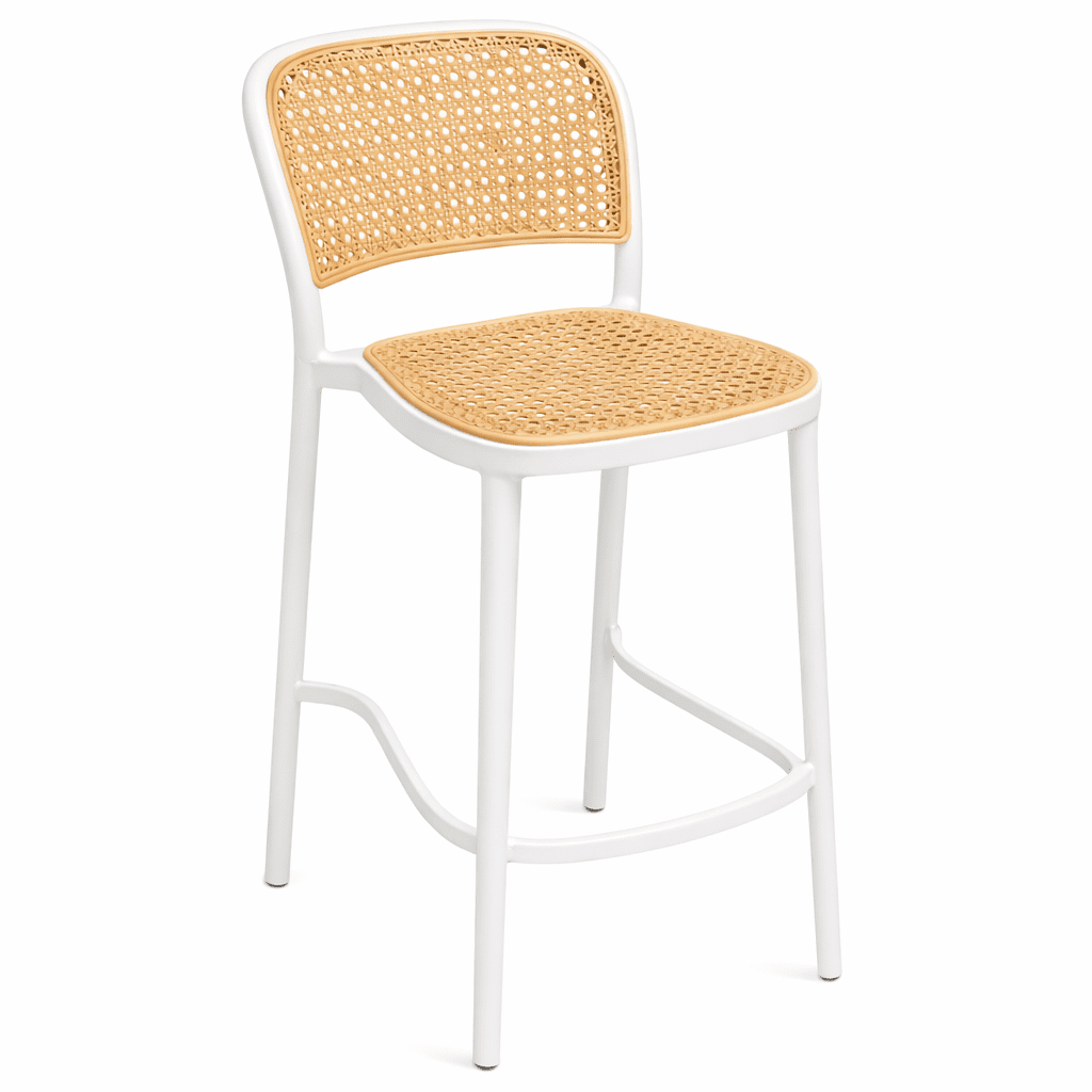 Moboi - Taburete Delta Lombardia Piso De Bar O Terraza 66cm Blanco