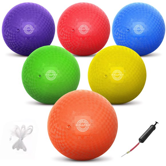 Bolas de juego Dodgeball BallFun, 21,6 cm, paquete de 6 con bomba y bolsa