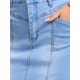 thumbnail image 5 of INSPIRE CHIC Falda de Mezclilla para Mujer Casual de Cintura Alta con Bolsillos por Encima de la Rodilla Falda Lápiz de Jean Elástica L Azul Claro, 5 of 6