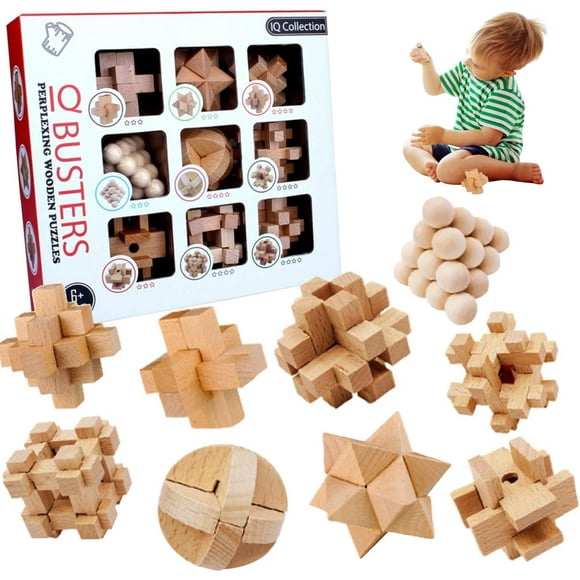 Juegos De Destreza De Madera 3D 9 Piezas