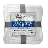 Frazada Flannel Outboss Deluxe 1.5 Plazas / Blanco