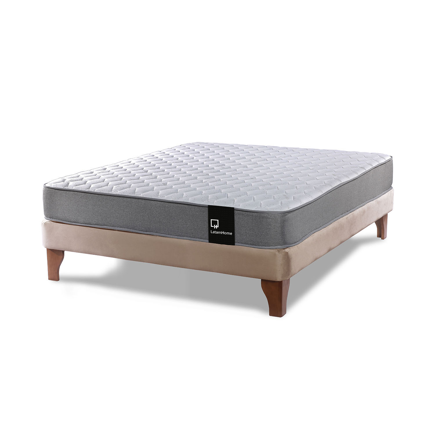 Latam Home - Cama Zen Best Full Tela Velvet Beige
