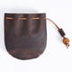 thumbnail image 2 of Xiao Hua mini Monedero de Cuero con Cordón, Bolsa de Almacenamiento unisex con Cordón, Marrón Oscuro, 1 Pieza, 2 of 4