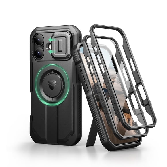 Funda Dexnor para iPhone 17 con cámara deslizante, color negro