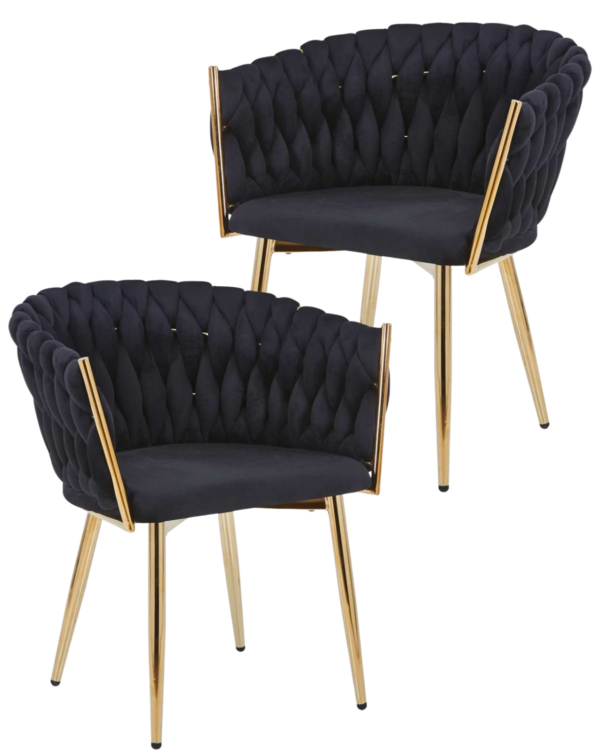 Habita2 Chile - Pack 2 Sitiales Queen Terciopelo - Negro