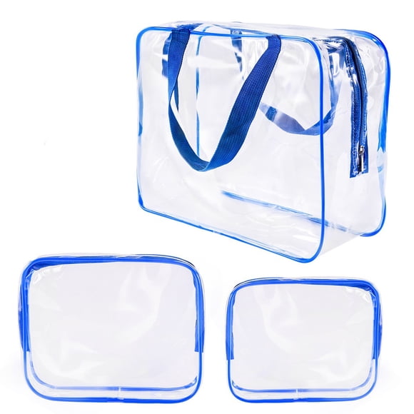 Kit de neceseres de viaje ROYBENS de PVC transparente, 3 unidades