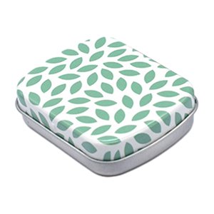 Magideal - Caja De Lata Pequeña, Caja De Lata Con Bisagras De Metal Con Tapa, Caja De Dulces, Caja De Almacenamiento Vacía Para Té, Fabricación De Velas, Regalos Hoja Verde