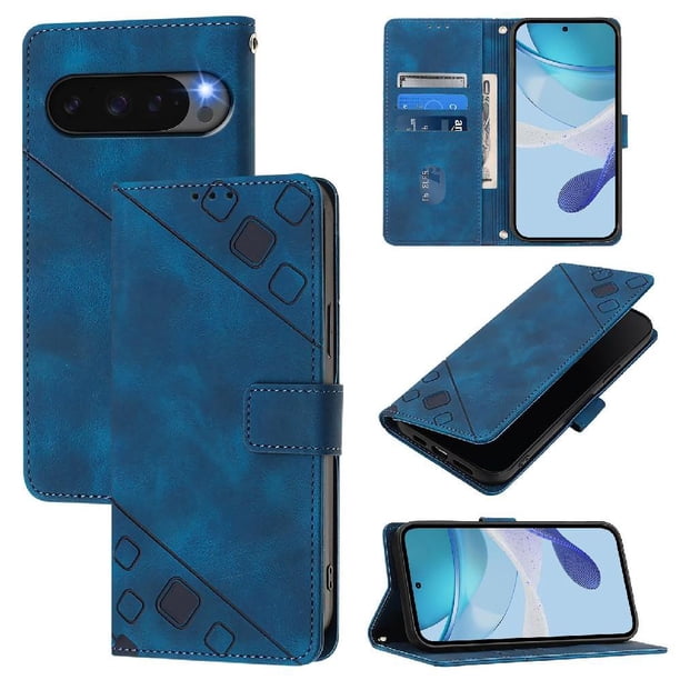 Funda Cartera para Google Pixel 10 Pro 5G con Soporte y Ranuras, Resistente a Golpes y Rayones Azul