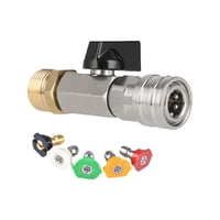 Magideal - Válvula De Bola De Lavadora De Alta Presión 1/4 Reemplazo De Tubería De Alto Rendimiento Conectación Rápida Para Lavado De Automóviles, Limpieza De La M22 Y 5 Boquillas