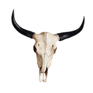 Magideal - Escultura De Pared De Animales Con Cabeza De Para Halloween, Decoración, Escultura De Resina Coleccionable De Cuernos Largos Para Oficina, Gabine