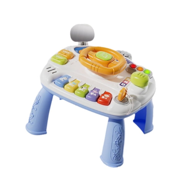 Centro de mesa de actividades juguetes musicales pierna desmontable niños regalos del Día de San Valentín 2 en 1 juguetes sensoriales para niñas de 3 Azul
