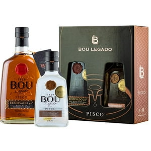 Bou Legend - Pack Pisco Bou Legado 1 Bou Legado Roble 40º 750 Ml + 1 Bou Legado Blanco 40º 375 Ml
