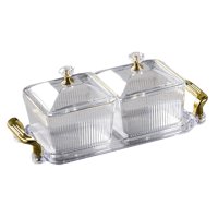 Magideal - Plato De Frutas Secas, Plato Para Servir Dividido, Caja De Almacenamiento De Alimentos Nórdica, Bandeja Para Servir Aperitivos Para El Hogar, Comedor, Borrar 2 Cuadrículas